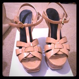 YSL beige tribute sandal